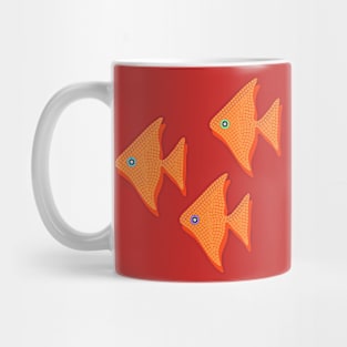 Orange mosaic angelfish fish Mug